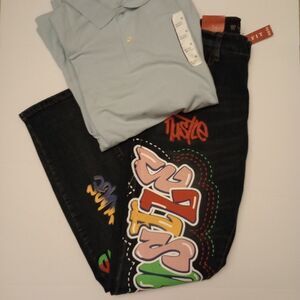 🆕🎨Waimea Printed Skinny Fit Men Jeans